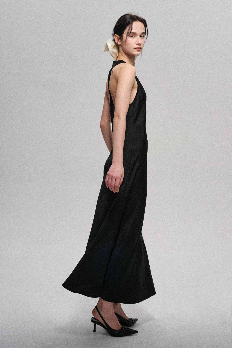 Robe romantique coupée en biais 100 % acétate