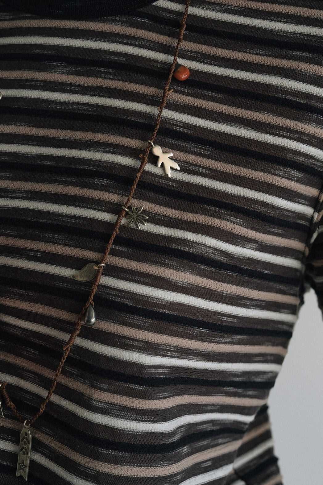 Cotton blend retro style stripe T-shirt | 2 color