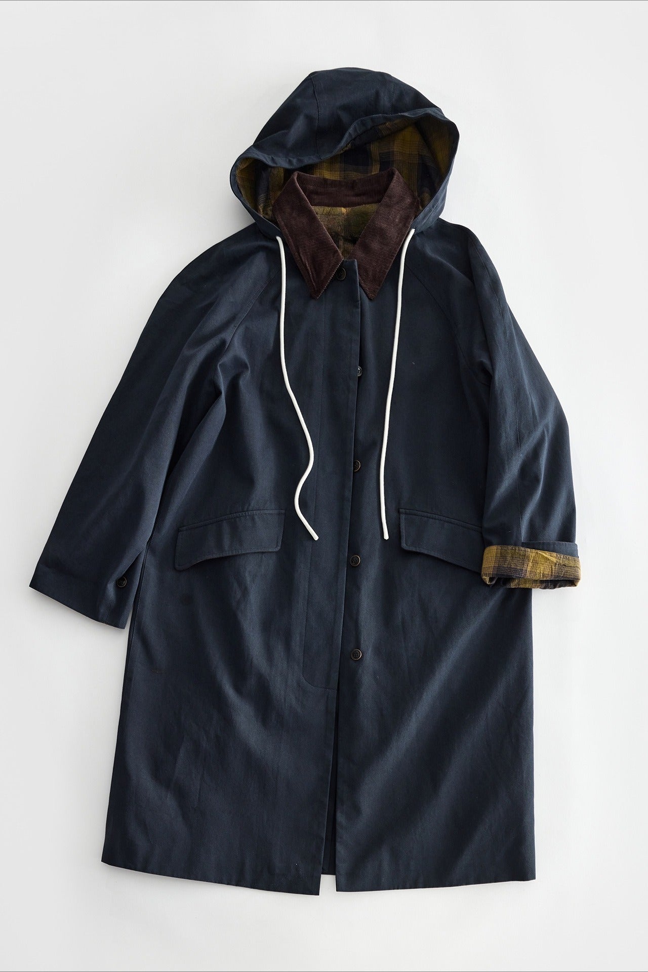 Color-block loose-fit barn style trench coat | 2 color