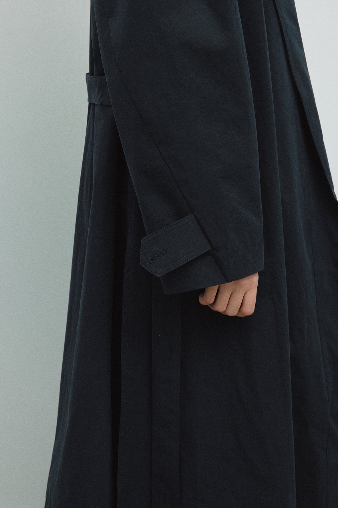 Cotton blend minimalist loose fit trench coat | 2 color