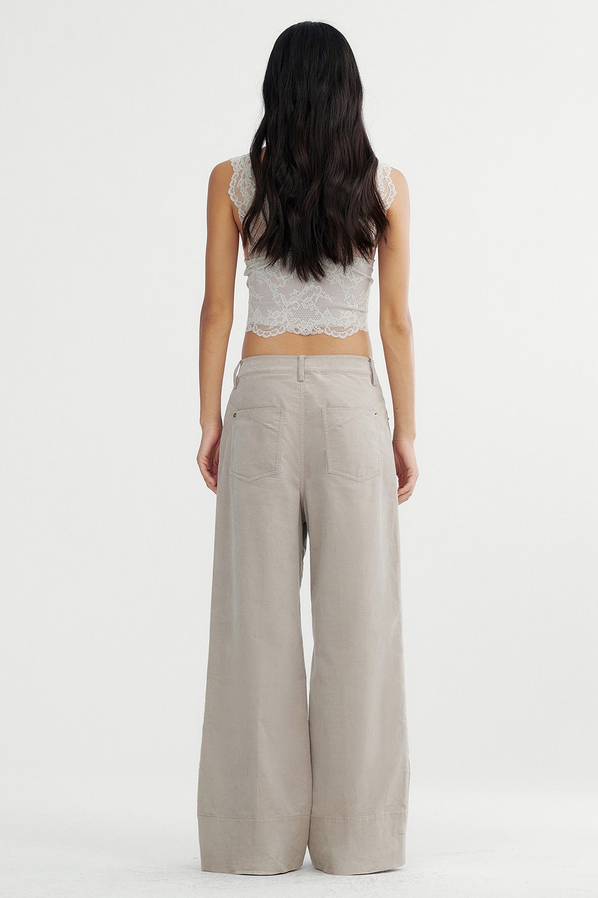 Cotton blend straight leg corduroy versatile pants | 2 color