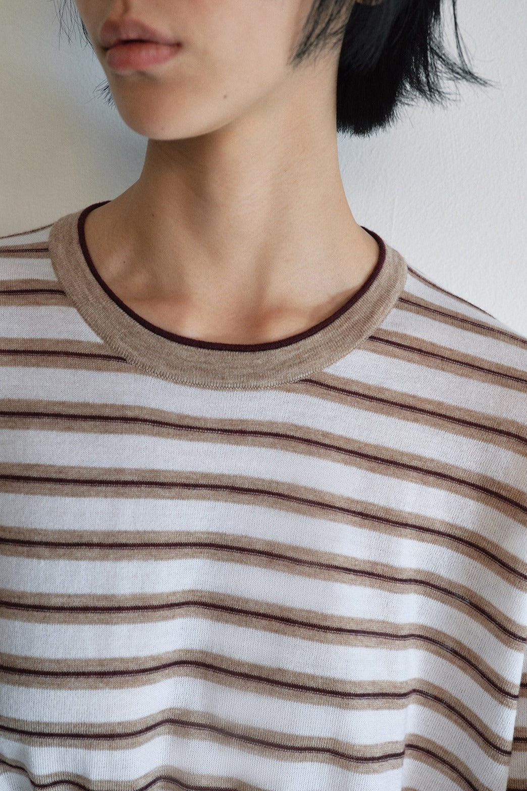 Wool blend oversized striped knitwear | 5 color