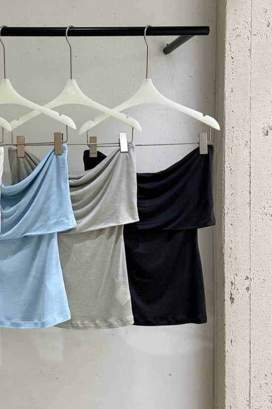Lyocell blend smooth feel off-shoulder top | 5 color