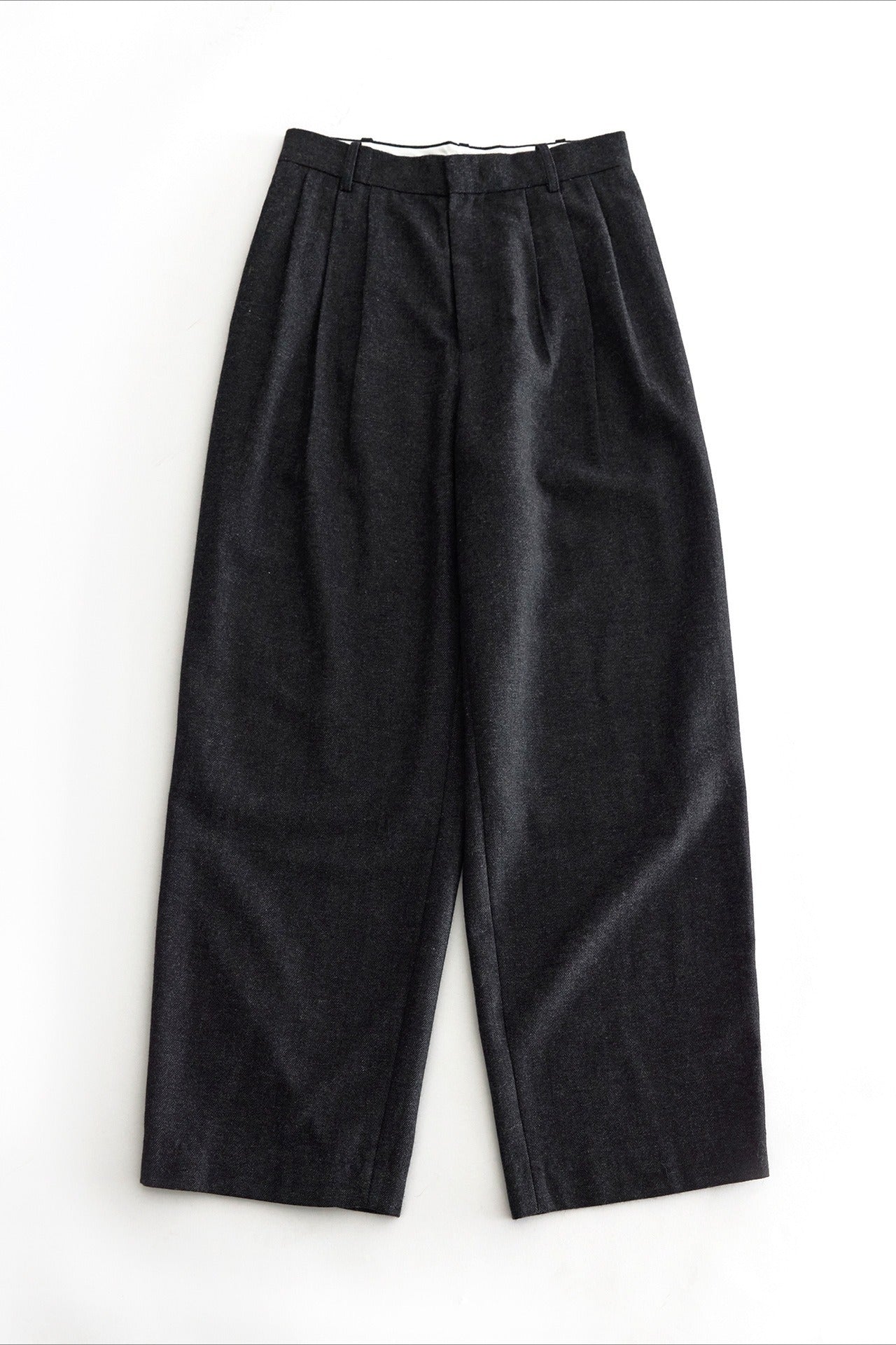 Wool blend herringbone pattern relaxed fit pants | 2 color