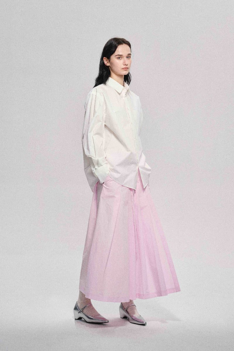 Chemise oversize à bords bruts 100 % coton