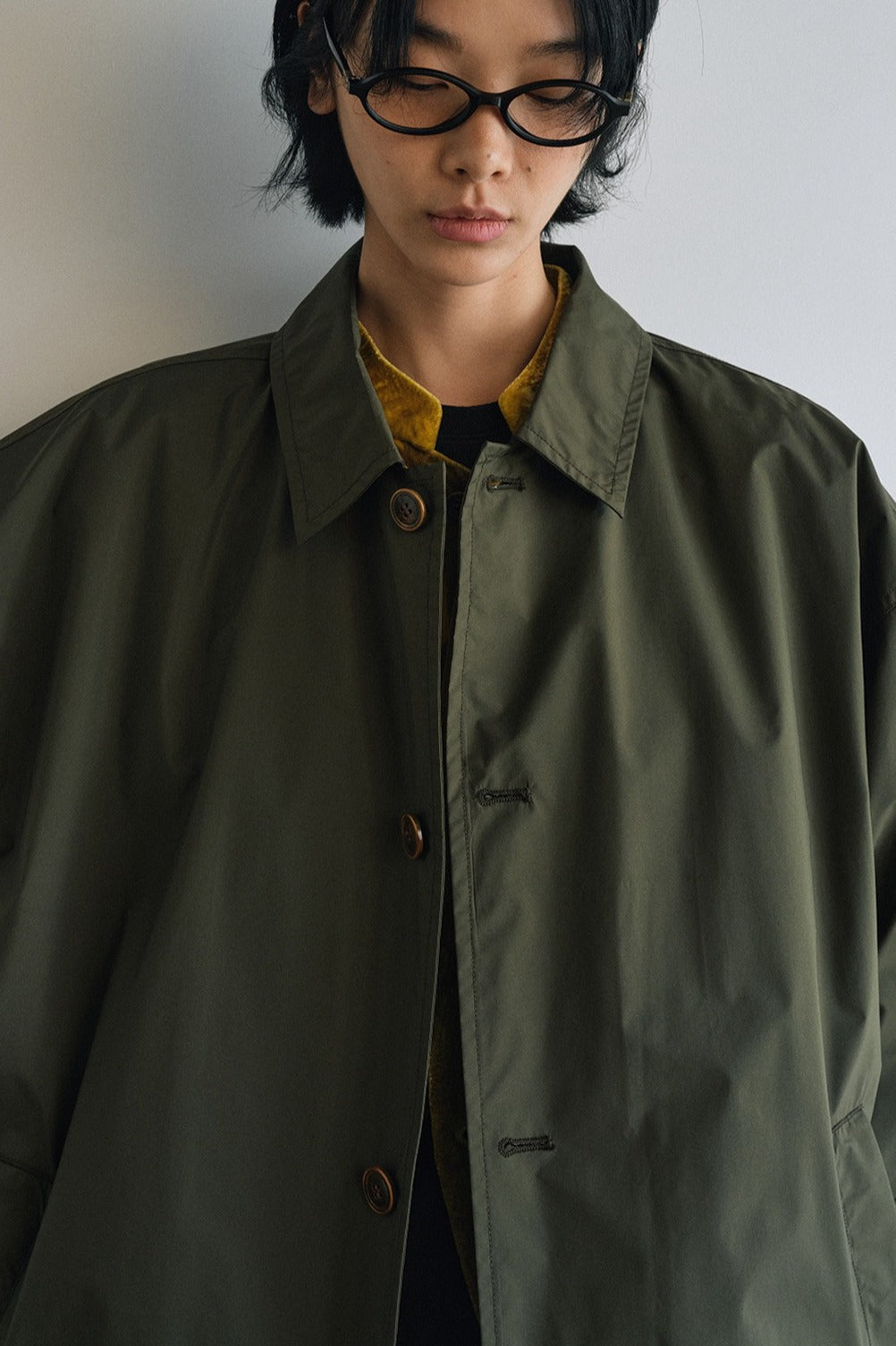 Easygoing minimalist style mid-length trench coat | 3 color