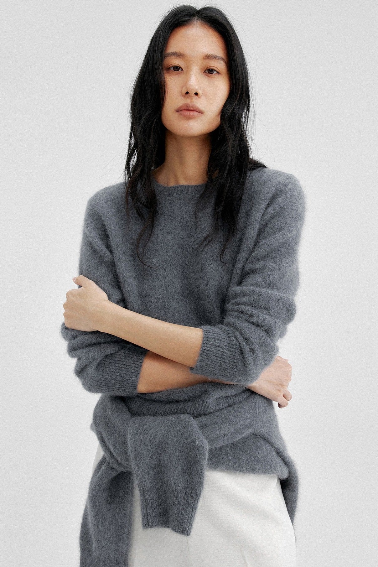 Wool blend soft and cozy long hair sweater | 4 color