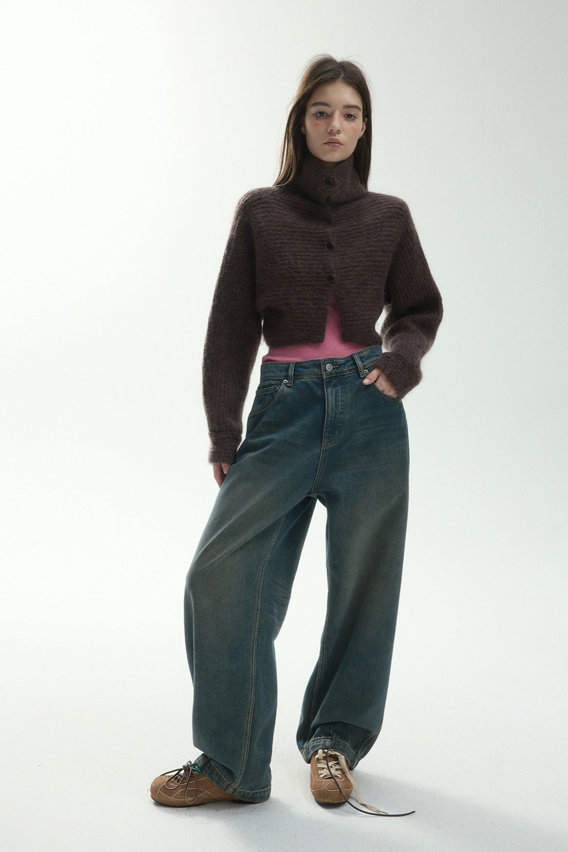 Prenda de punto suave y elegante con canalé en mezcla de mohair | 2 colores