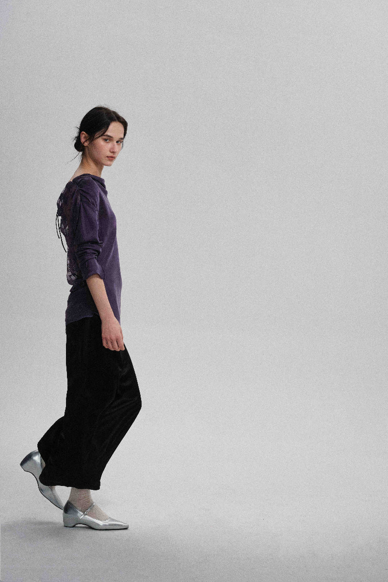 Viscose blend elegant sheer back top