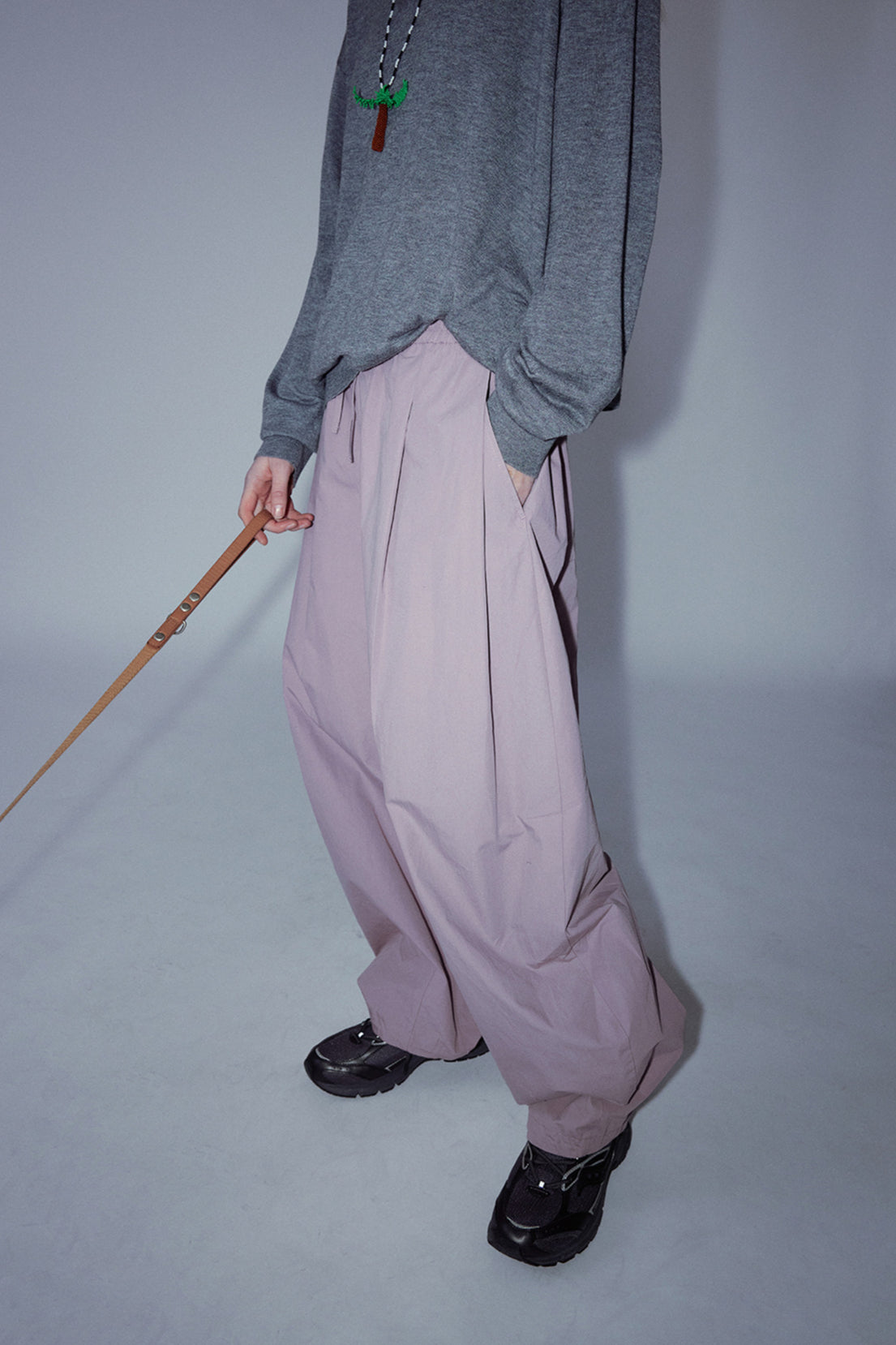 100% cotton balloon silhouette casual pants | 4 color