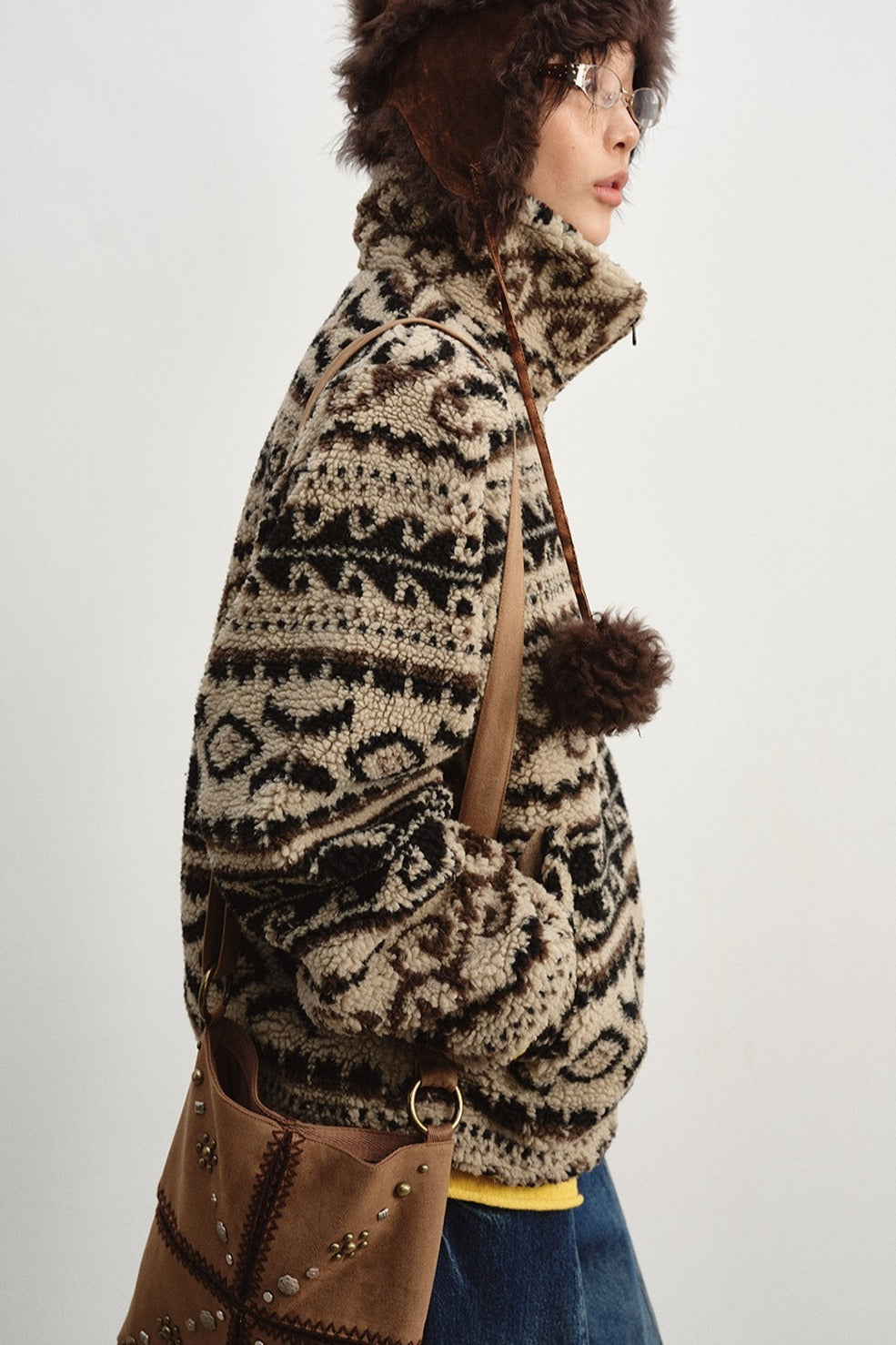 Cozy and casual jacquard fleece jacket | 2 color