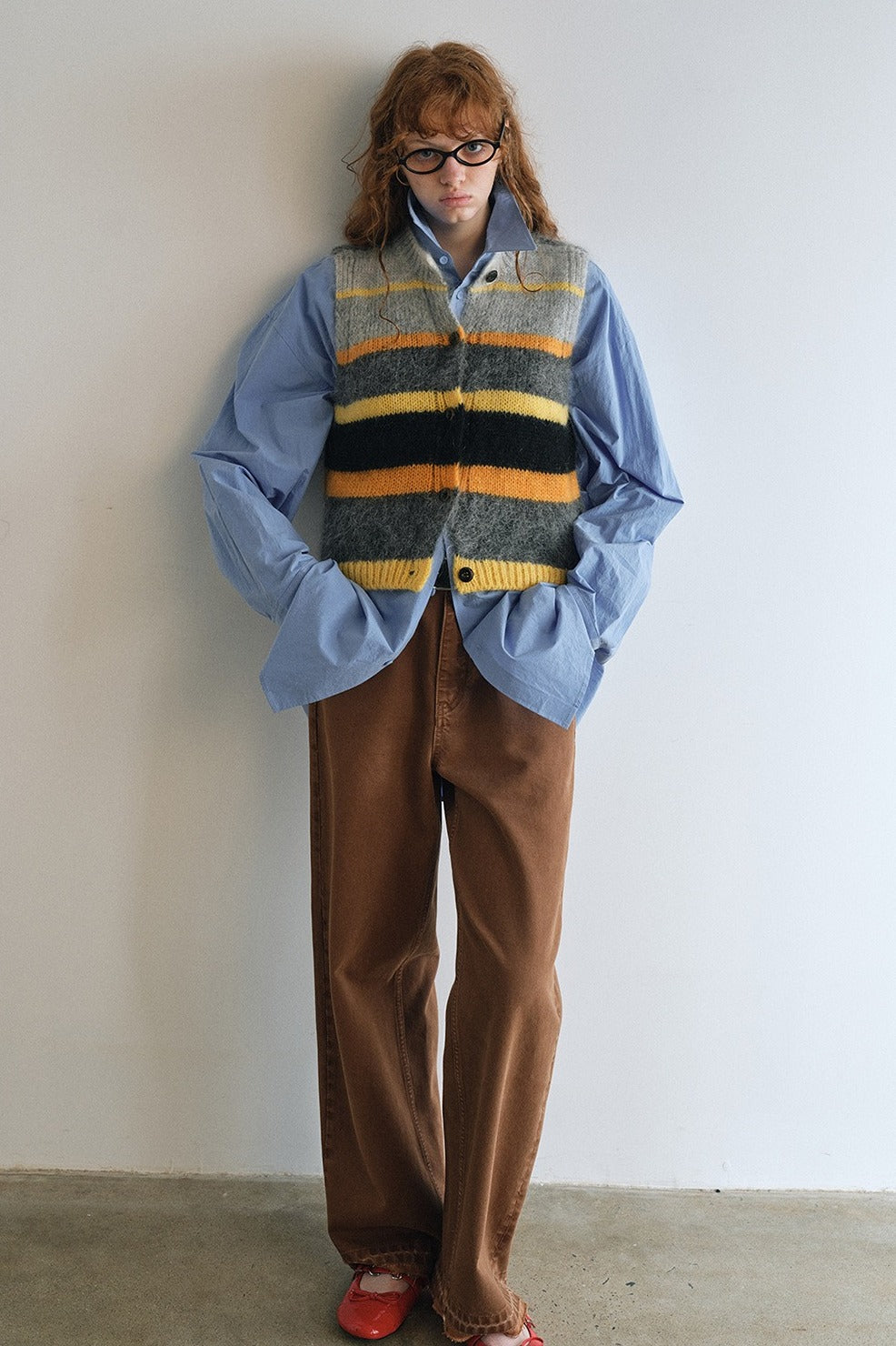 Wool blend soft touch colorful knit vest | 3 color
