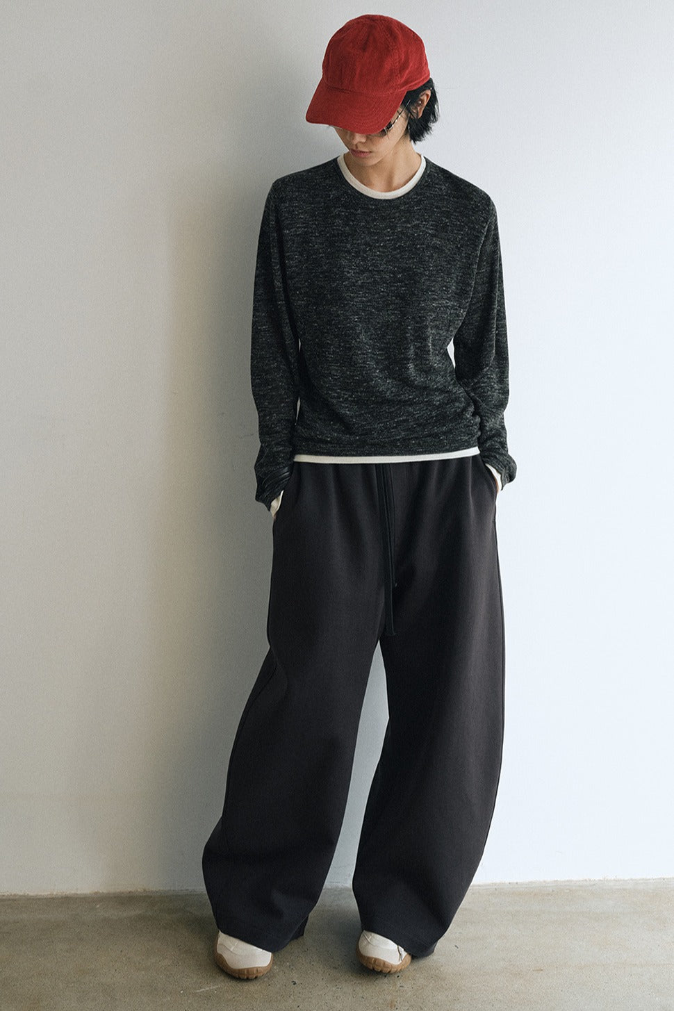 Acrylic-linen fake two-piece lightweight knitwear | 3 color