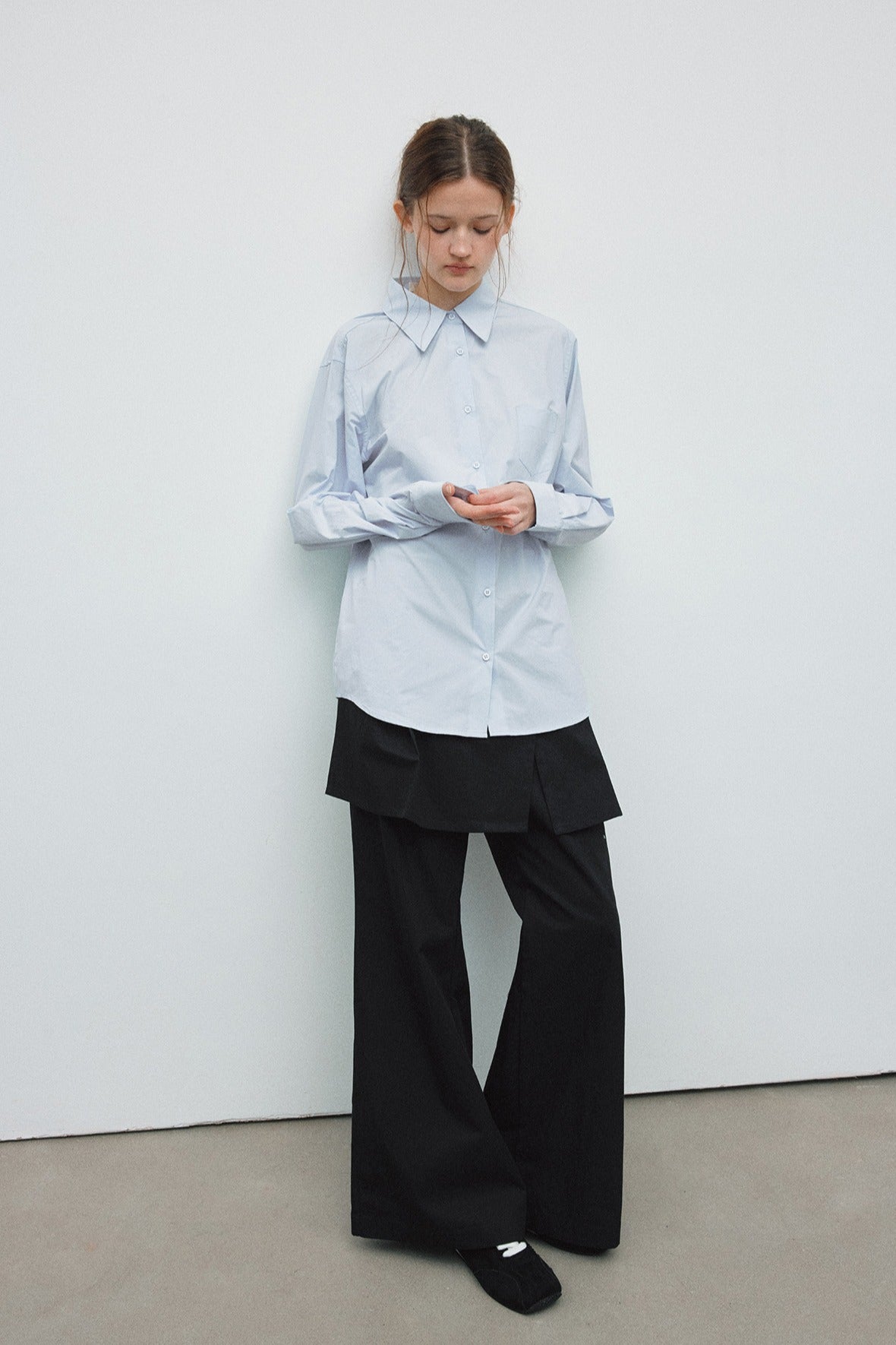 Camisa minimalista de largo medio 100% algodón | 3 colores