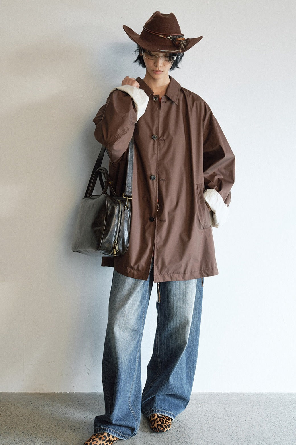 Easygoing minimalist style mid-length trench coat | 3 color