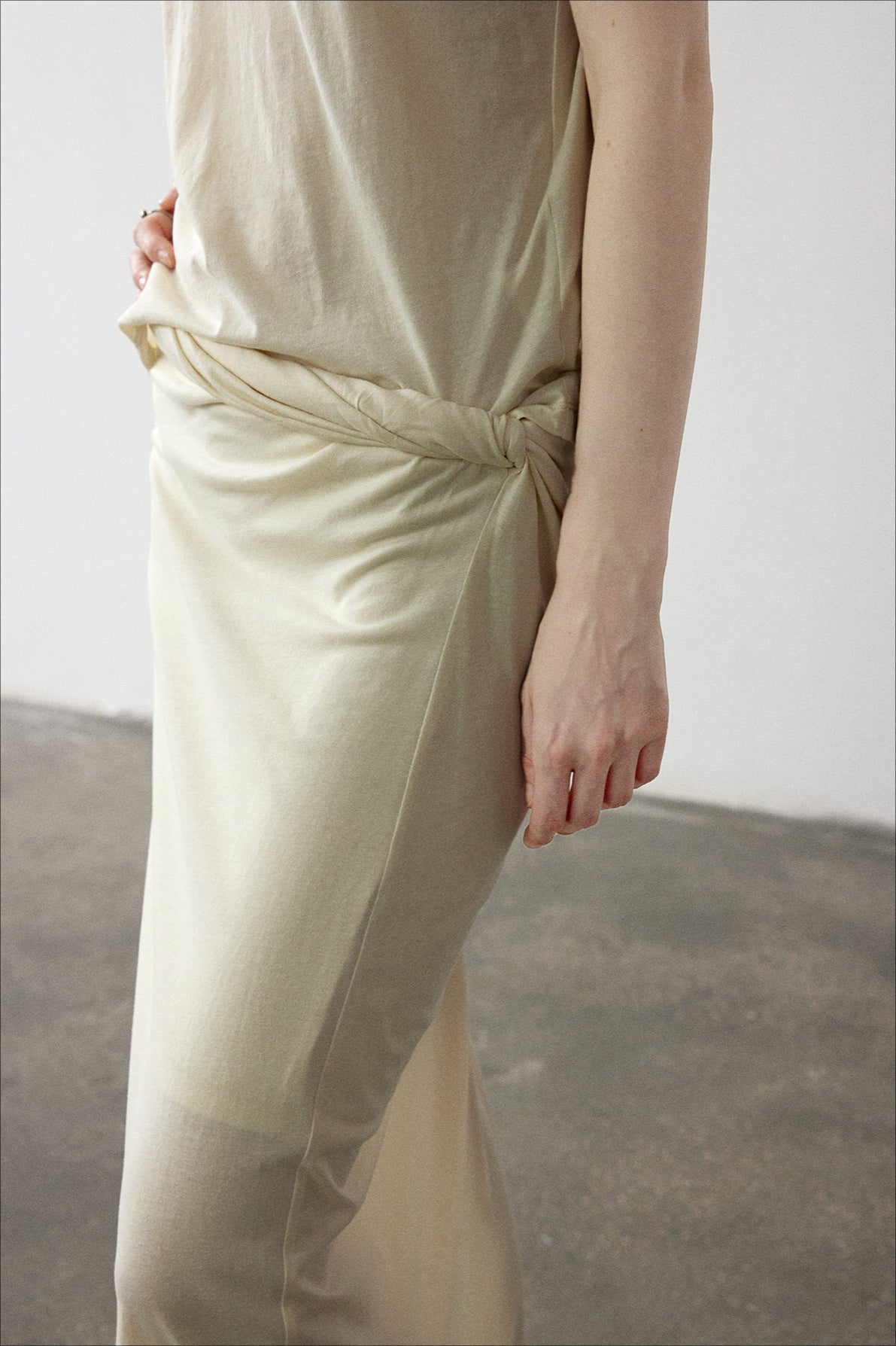 Cotton blend twisted waist A-line skirt | 3 color