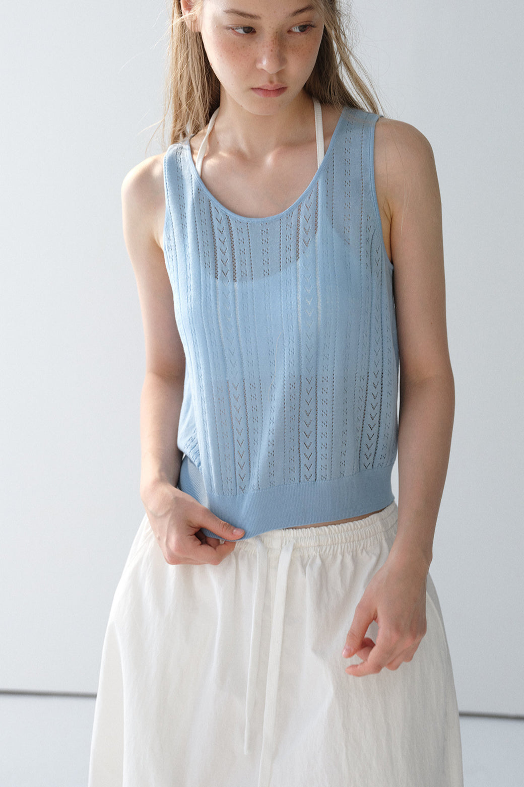 Lyocell blend wool short, perforated cute vest | 5 color