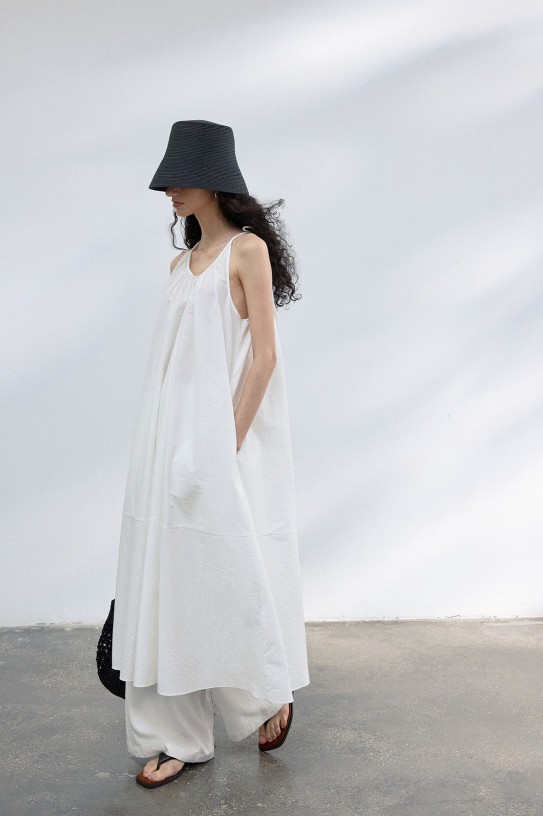 Cotton blend soft sling dress | 4 color
