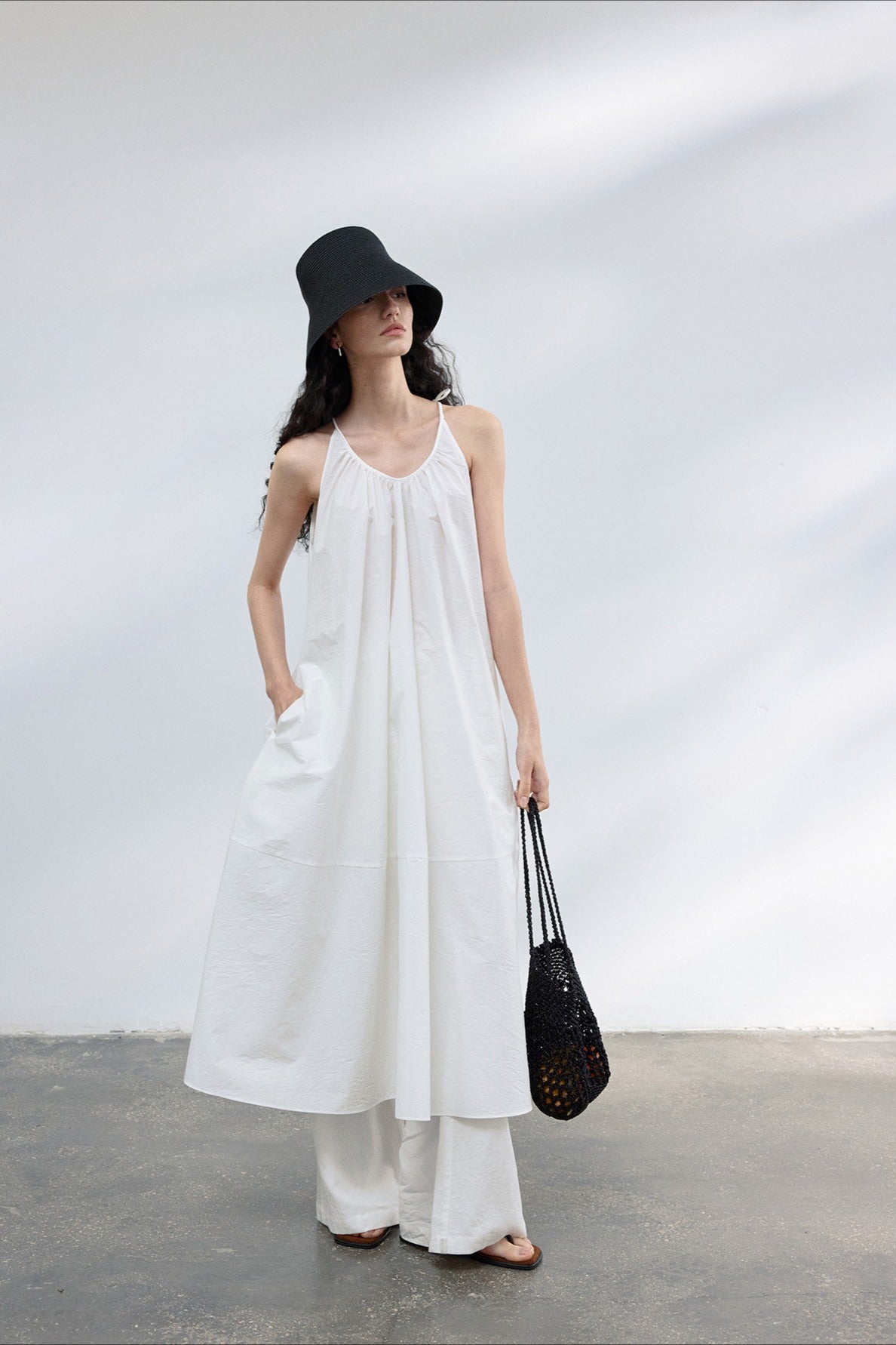 Cotton blend soft sling dress | 4 color