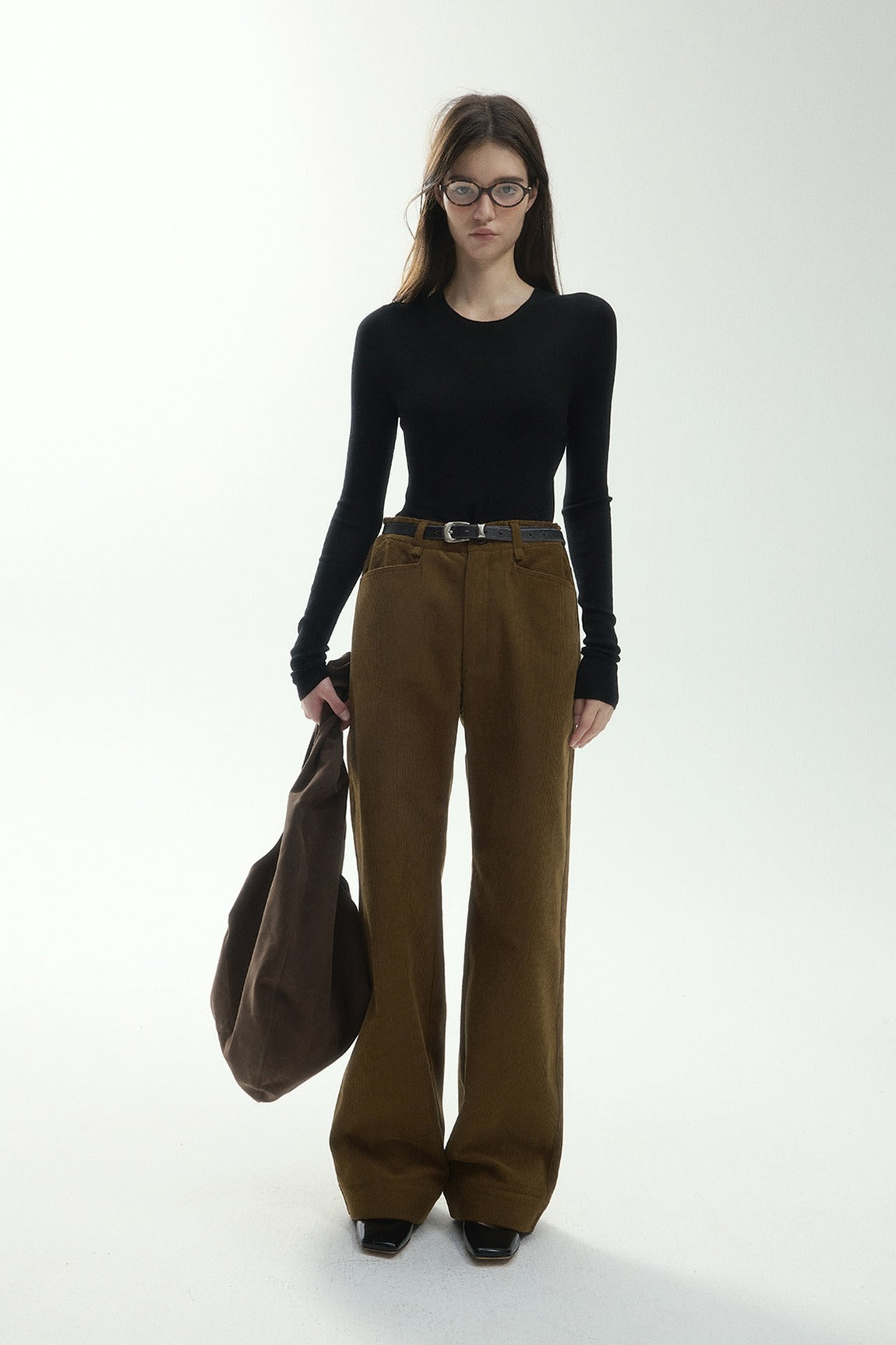 Cotton blend straight-leg corduroy pants | 3 color