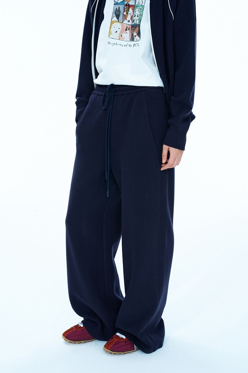 Relaxed fit straight-leg casual pants | 3 color