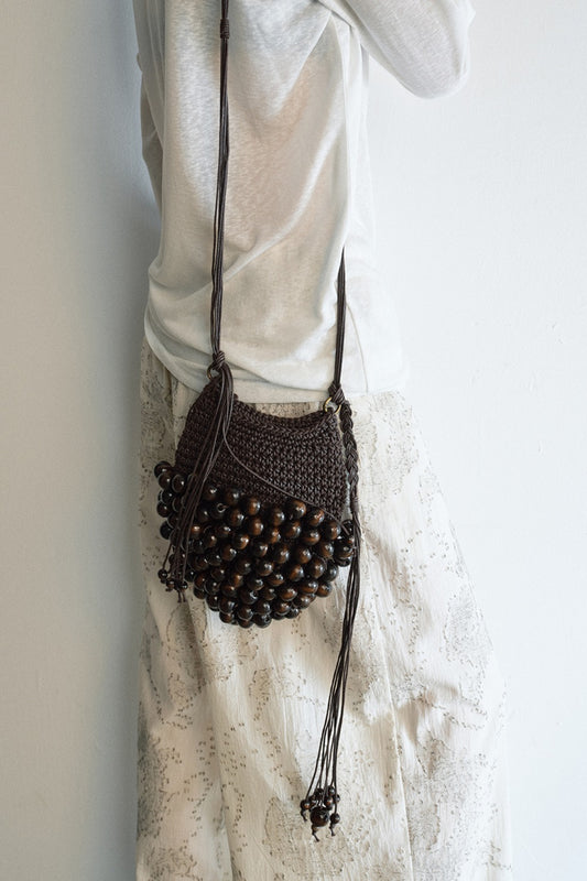 Trendy handwoven beads crossbody small bag | 2 color