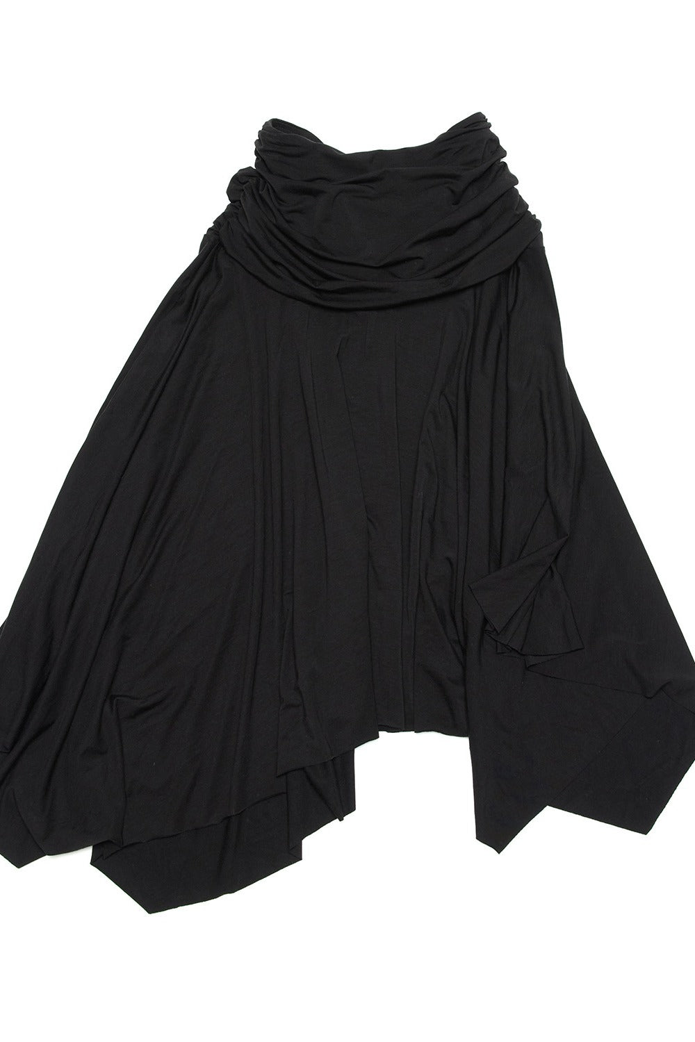 Irregular hem draped effect stretchy skirt | 2 color