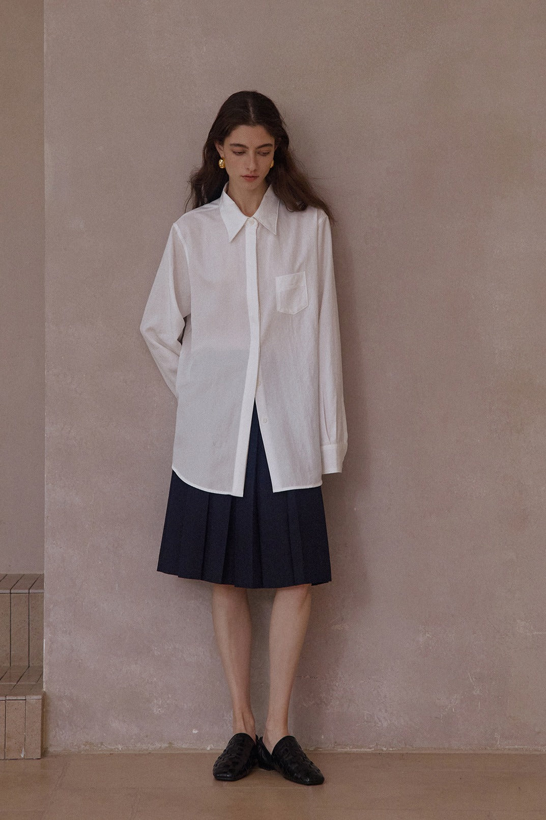 Lyocell blend matte finish drape shirt | 5 color