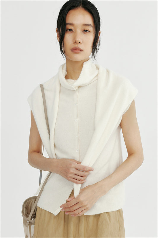 Wool containing lightweight soft knit top and scarf | 3 color