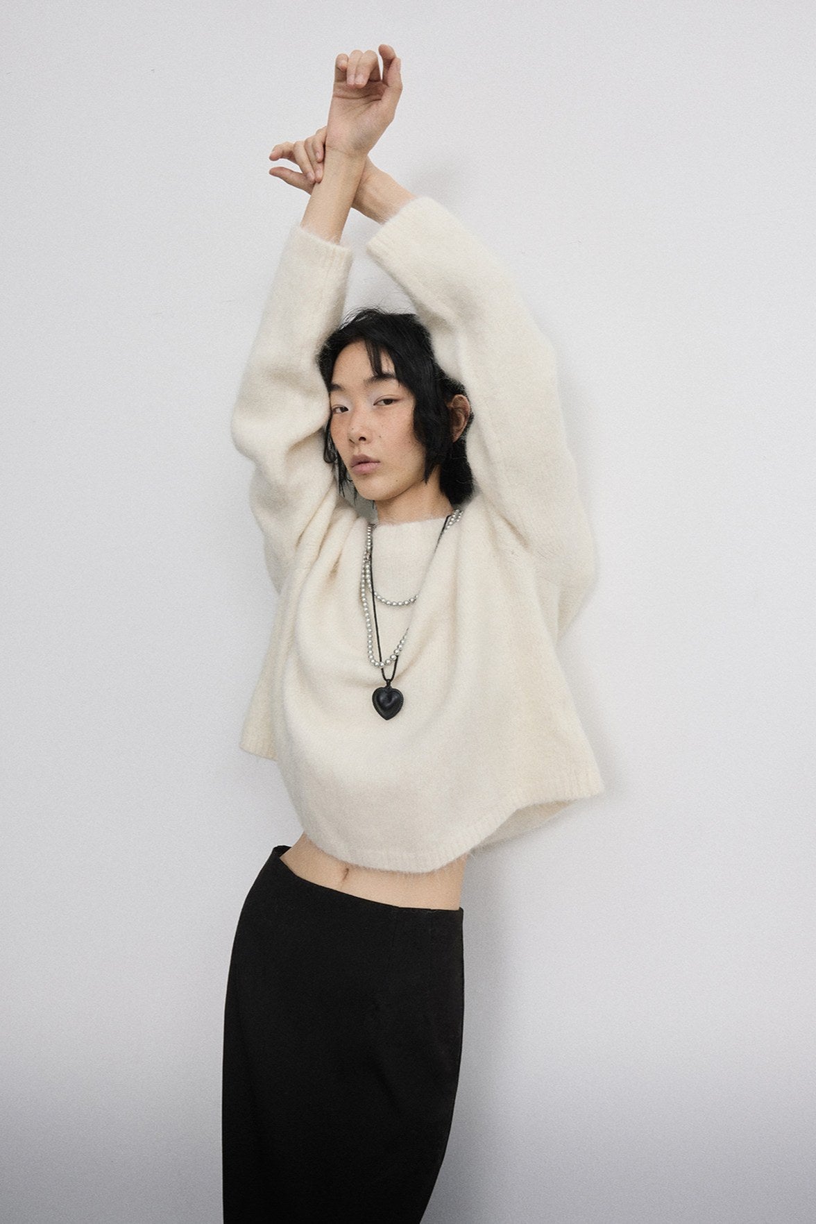 Alpaca wool blend sleek pullover sweater