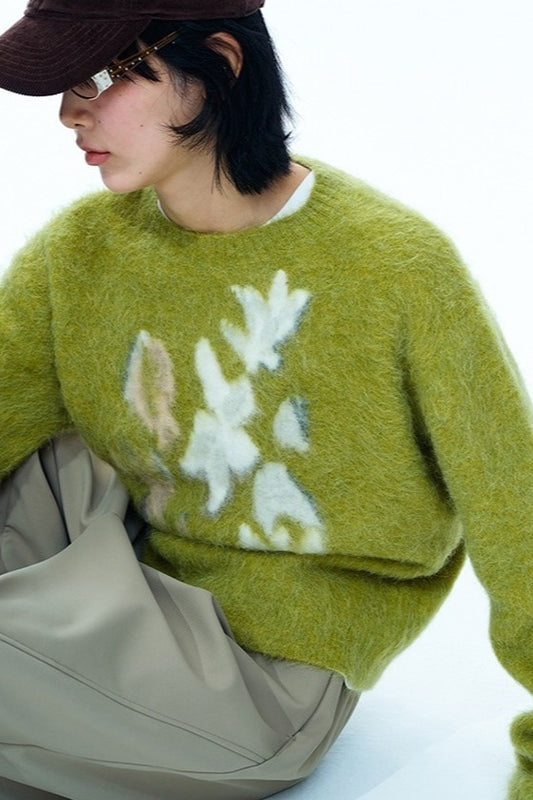 Alpaca blend soft and cozy jacquard sweater | 4 color