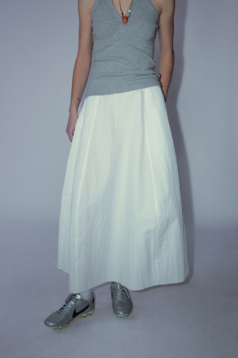 Jupe trapèze en coton mélangé à motif carambole | 3 couleurs