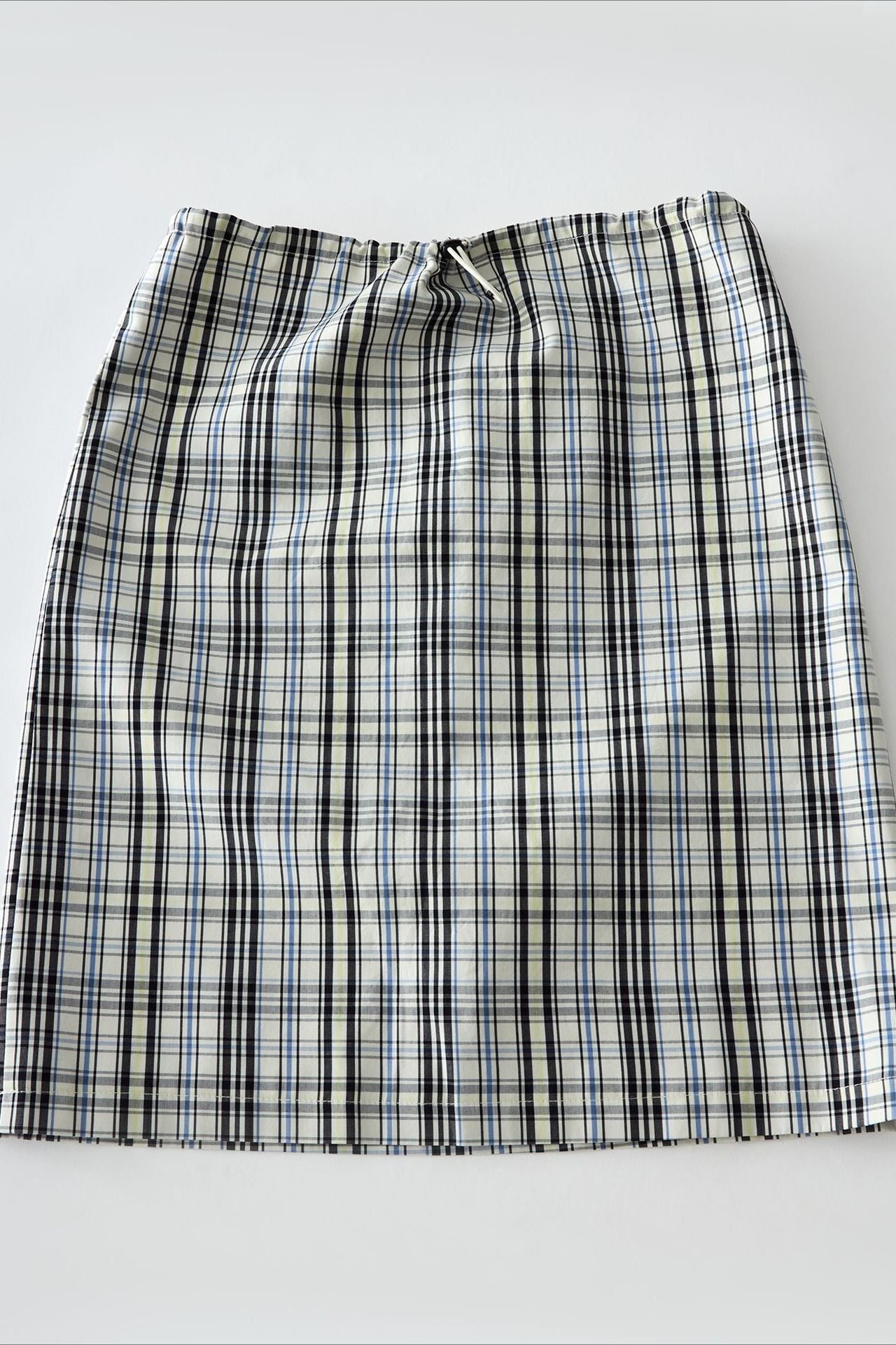 100% cotton check pattern straight skirt | 2 color