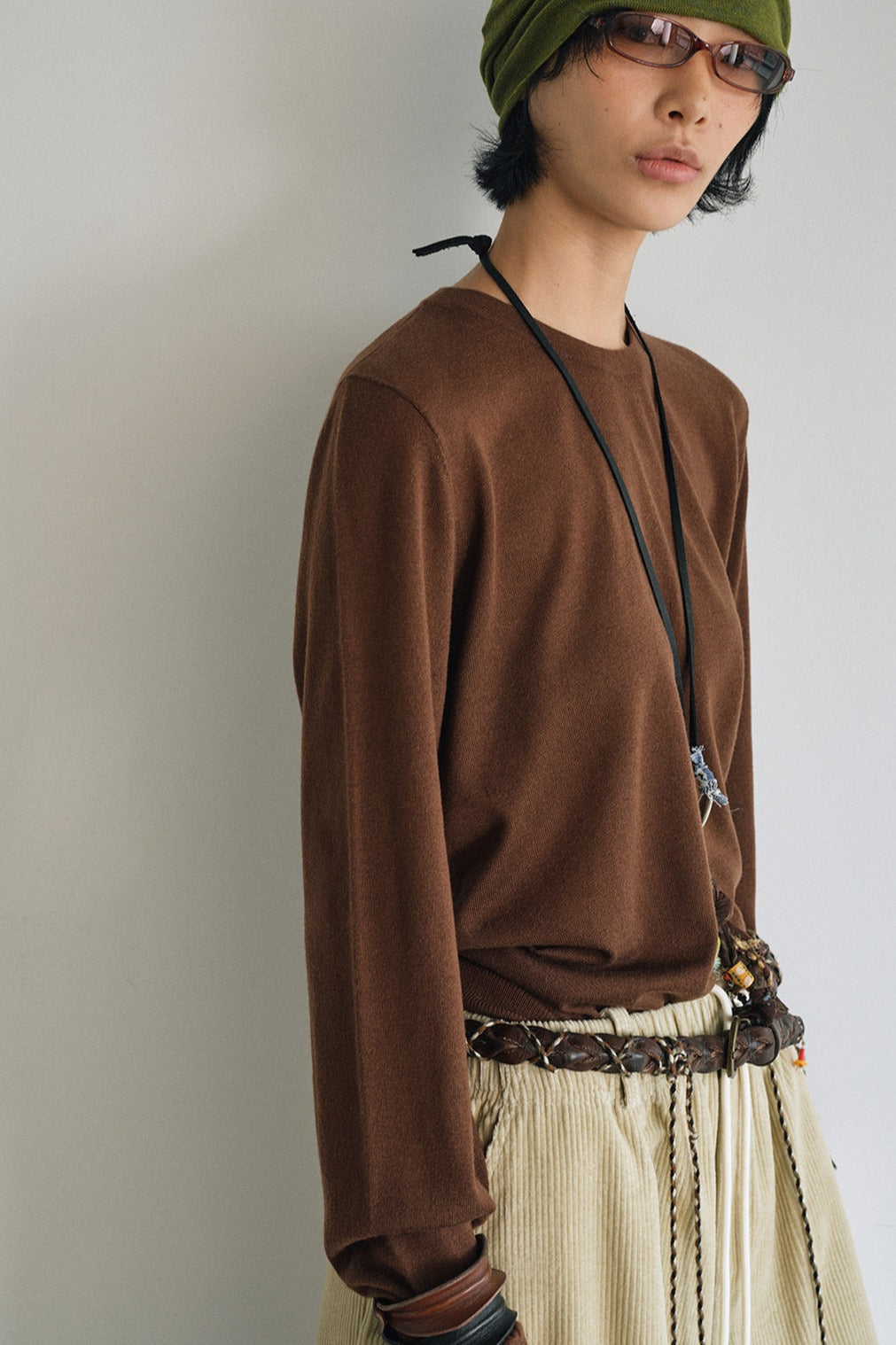 Wool blend back lines loose fit knitwear | 6 color