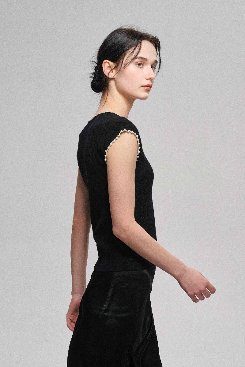 Comfortable ribbed knit sleeveless T-shirt | 2 color