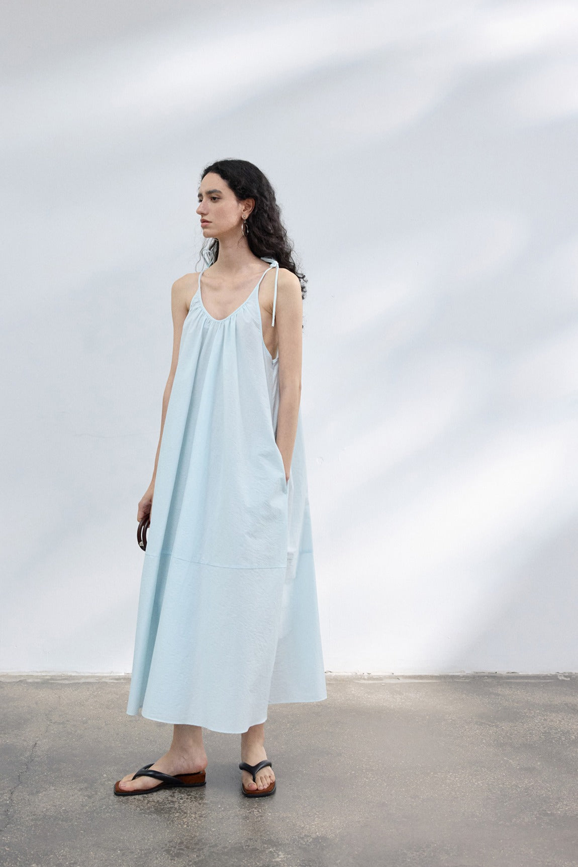Cotton blend soft sling dress | 4 color