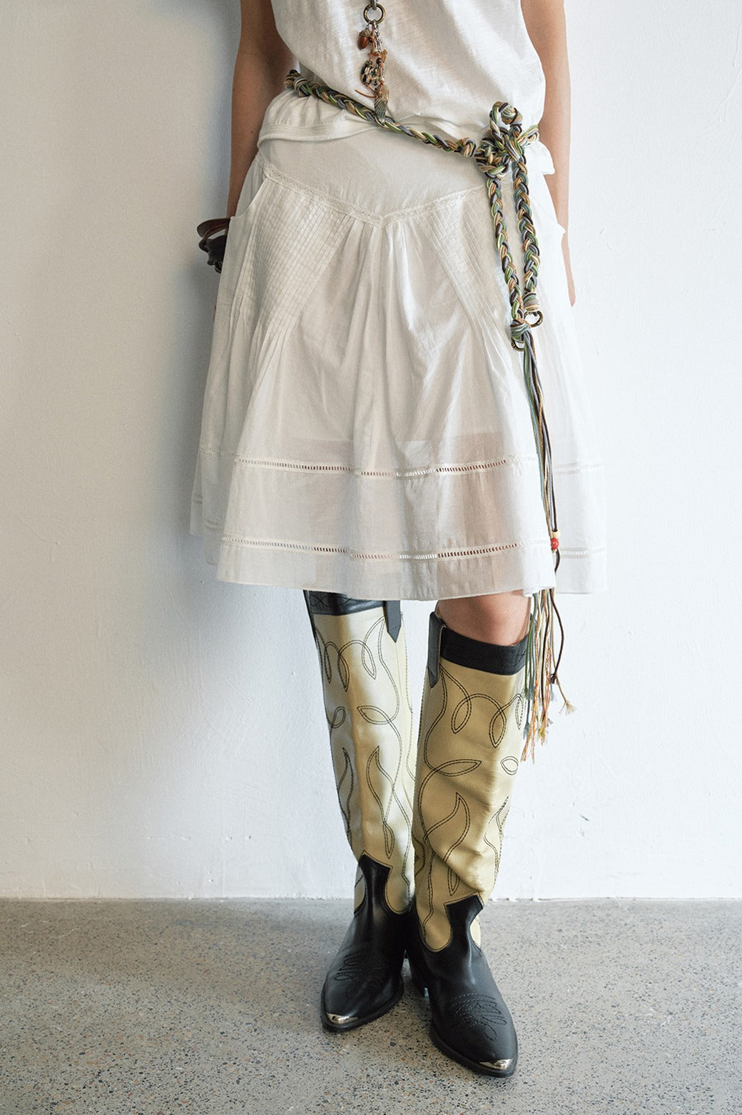 100% cotton pleated skirt with lining | 3 color