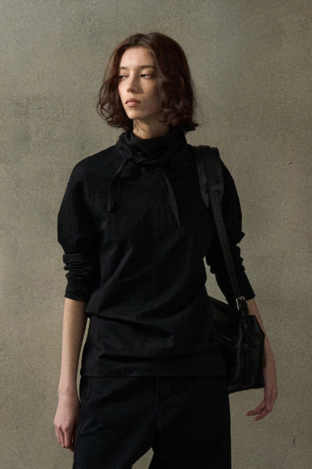 Cotton blend soft touch turtleneck top | 4 color