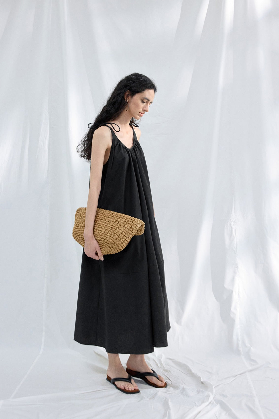 Cotton blend soft sling dress | 4 color