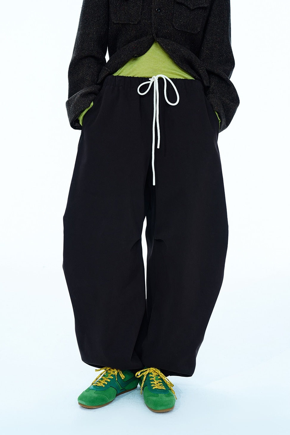 Cotton blend loose-fit fleece pants | 4 color