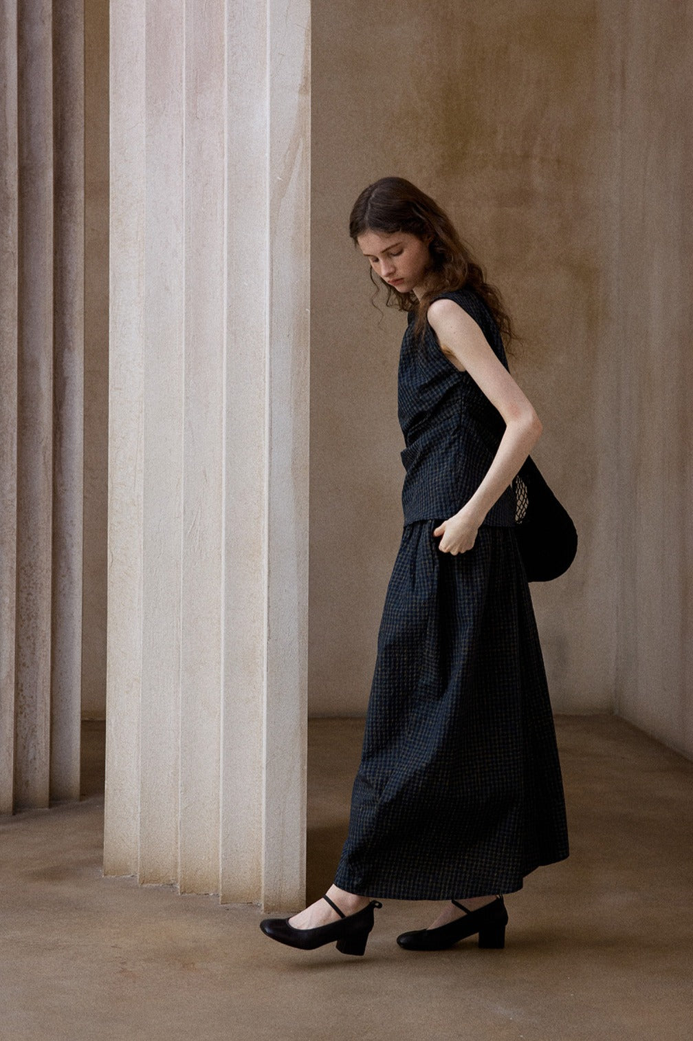 Irregular design puffed striped bud-like skirt | 2 color