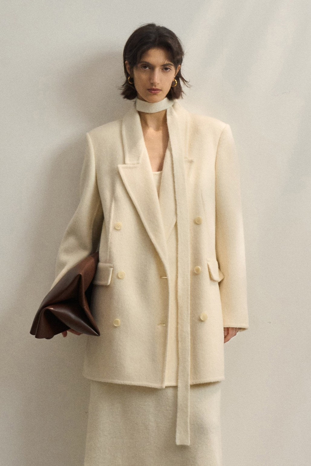 Veste mi-longue spacieuse 100% laine | 4 couleurs