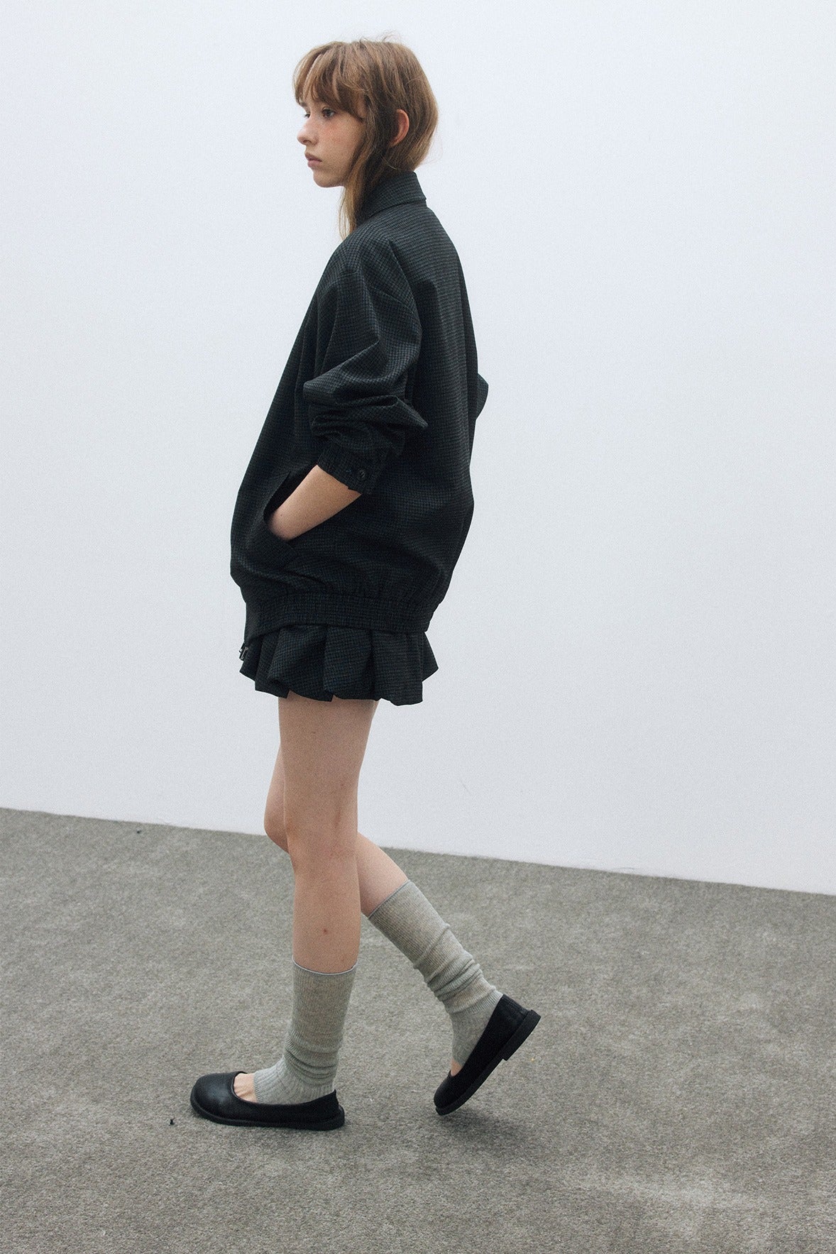 Casual & versatile gathered hem jacket | 2 color