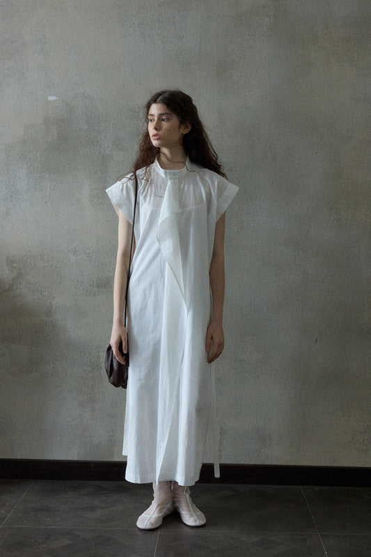 Vestido 100 % algodón con textura y volantes en la parte delantera | 3 colores