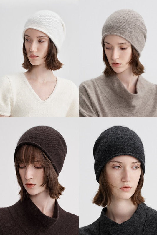 Acogedor gorro de punto de piel de mapache | 6 colores