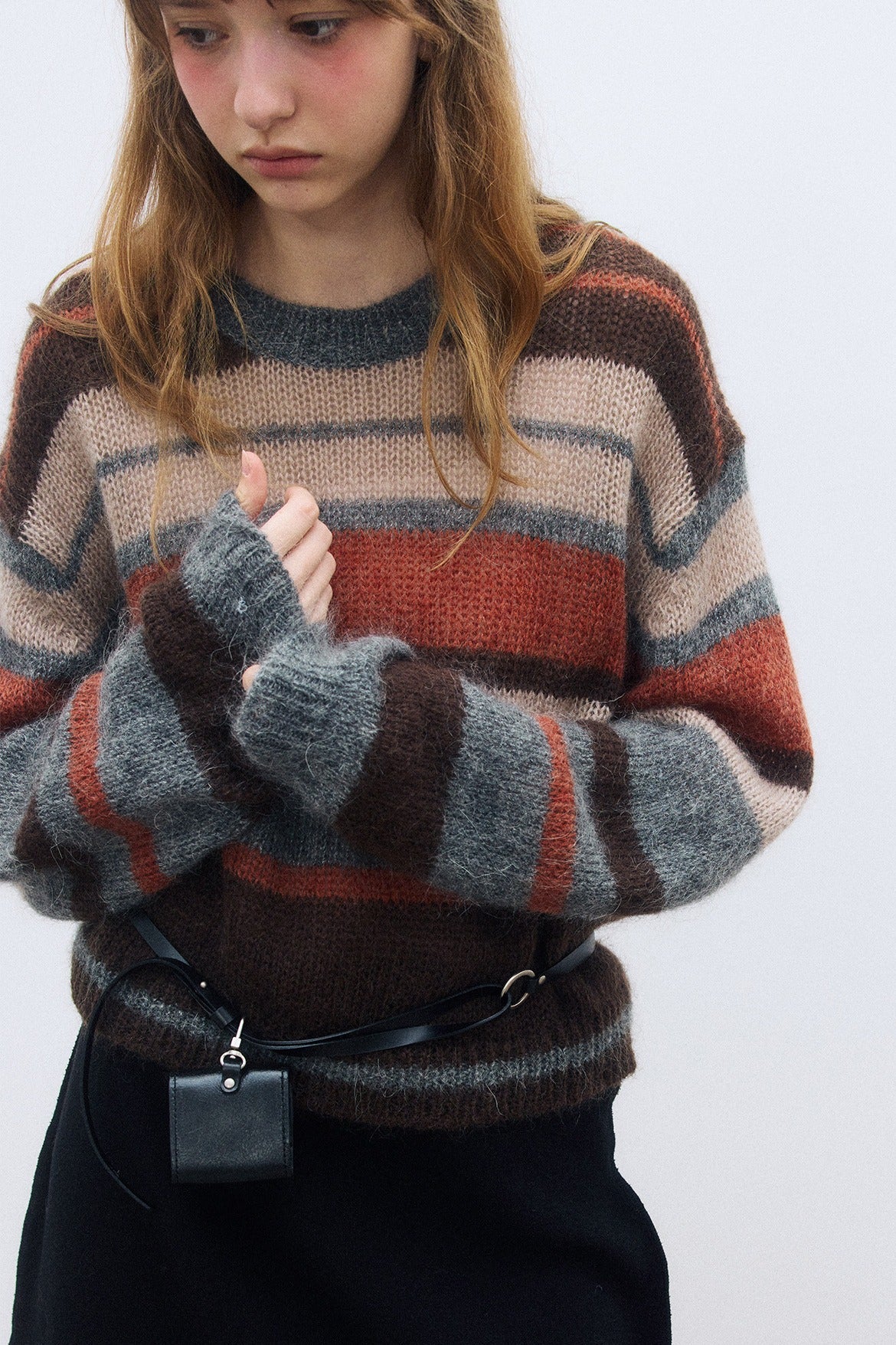 Wool blend loose and soft striped sweater | 3 color