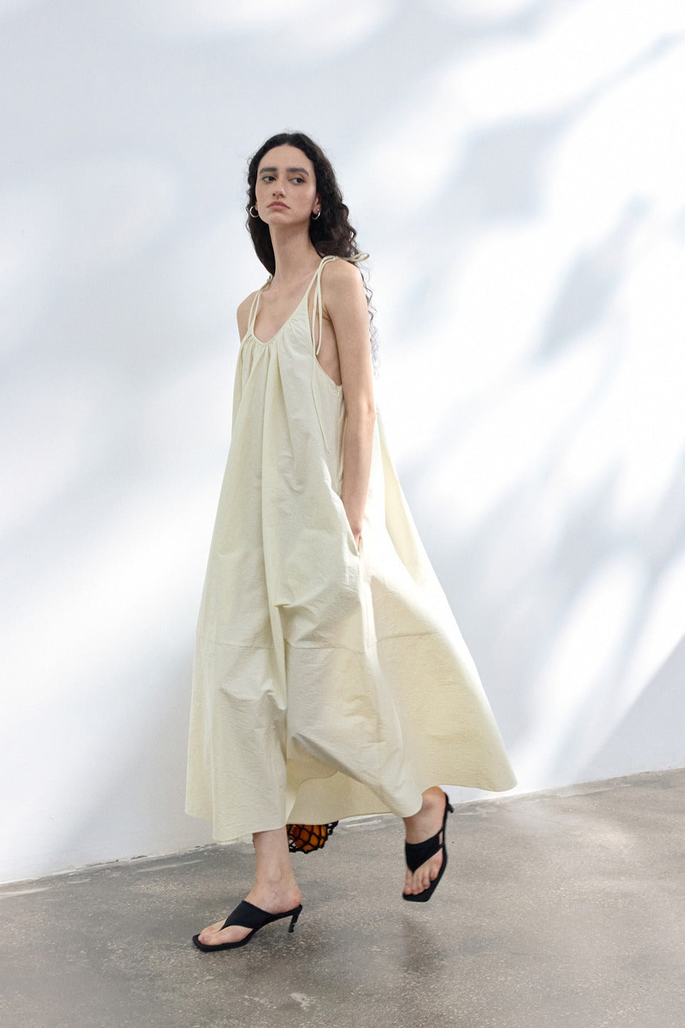 Cotton blend soft sling dress | 4 color