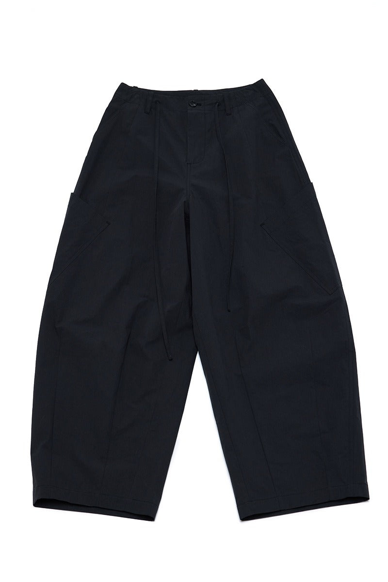 100% cotton high-rise balloon pants with side patch pockets | 4 color