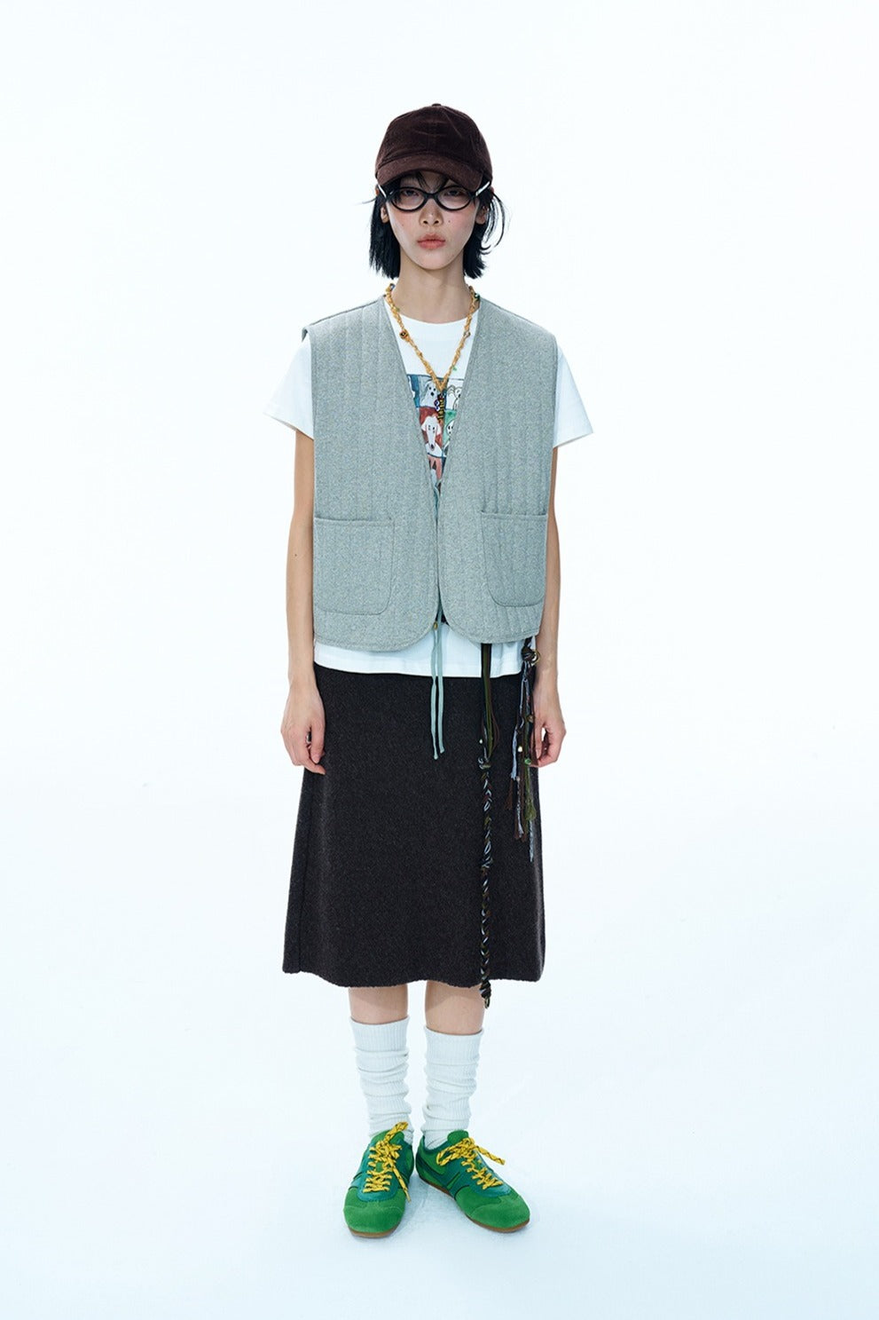 Wool blend filling quilted vest | 3 color