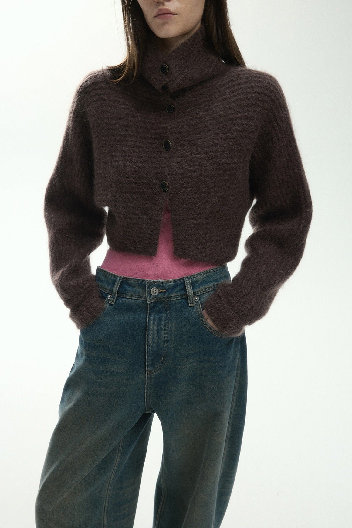 Prenda de punto suave y elegante con canalé en mezcla de mohair | 2 colores